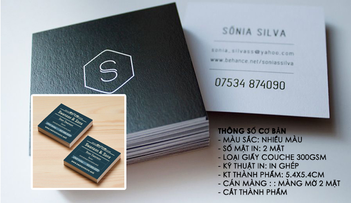 Danh thiếp vuông – sử dụng rỗng rãi ở các bạn nhân sự ngành thời trang & họa sĩ. Vì góc vuông nhỏ nhắn – xin xắn mang lại cảm giác ưu nhìn cho khách hàng. Image